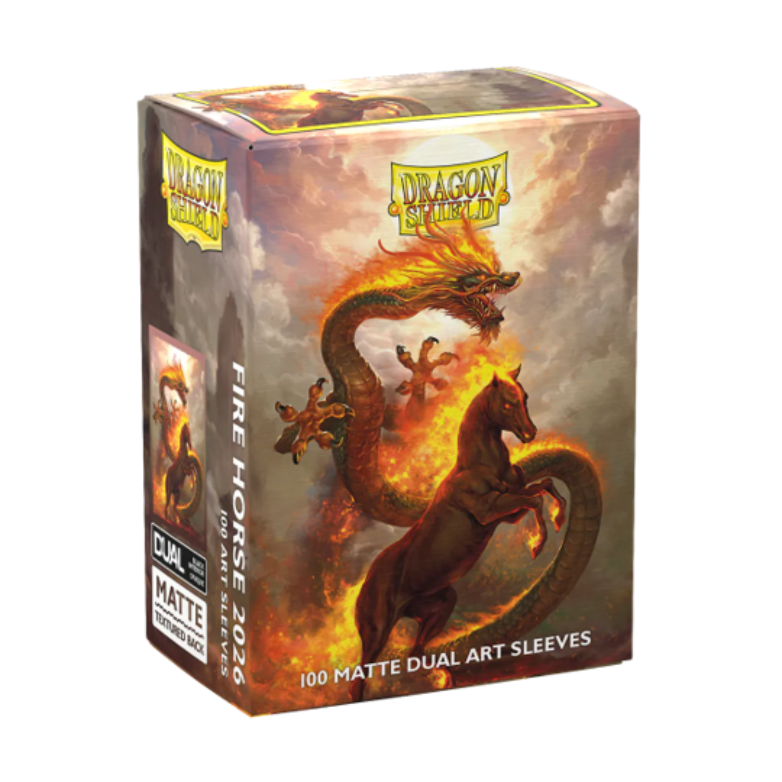 Dragon Shield Sleeves Dual Matte Fire Horse 100 Count